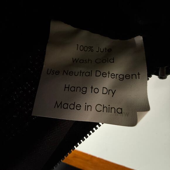 Personalized Monogram Jute Makeup Bag Letter R - Picture 5 of 6